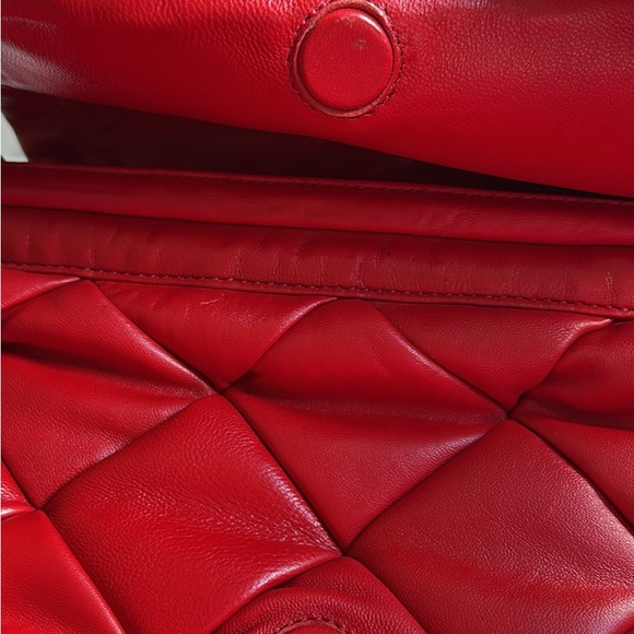 Red Quilted Leather Clutch - Picture 9 of 11